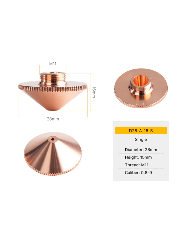 Nozzle 1.6 mm  Enkel   D28, H=15  M11